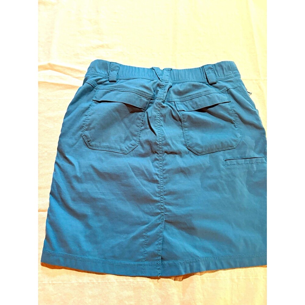 Duluth Trading Company Dry on the Fly Blue Solid Cargo Skort Pockets Size 6